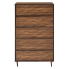 Modway - Vespera 5 tiroirs Poitrine, Noyer-Assemblée requise