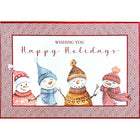 Mill Brook Studio - Cartes de souhaits Noël / Enveloppes - 5-3/8 po x 7-3/4 po - Joyeuses Fêtes: Joyeux Bonhomme de Neige - Paquet de 18-Cartes de souhaits qualité boutique