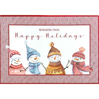 Mill Brook Studio - Cartes de souhaits Noël / Enveloppes - 5-3/8 po x 7-3/4 po - Joyeuses Fêtes: Joyeux Bonhomme de Neige - Paquet de 18-Cartes de souhaits qualité boutique
