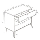 Manhattan Comfort - Commode Avira 35" style Mid-Century Modern à 3 tiroirs - Vert olive-Façades de tiroirs minimalistes avec poignées découpées intégrées pour un design homogène