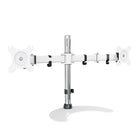 SHOPPINGALL Support double pour moniteur LCD LED avec 2 bras ajustables pour moniteurs 13"-32" avec 3 options de montage dans la boîte - SA-D29S-Blanc-[COMPATIBILITÉ ÉTENDUE] Peut accueillir deux moniteurs de 13 à 32 pouces avec des trous de montage VESA de 75 mm x 75 mm ou de 100 mm x 100 mm, supporte un poids allant jusqu'à 17,6 lb/8 kg.