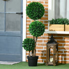 HOMCOM - Topiaire buis trois boules 3,6 pi pour intérieur extérieur - vert-Les buissons en forme de boule apportent une touche de verdure originale partout 