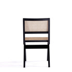 Manhattan Comfort - Lot de 2 chaises de salle à manger Hamlet 44,8 cm style industriel chic - noir et cannage naturel-Livré chez vous entièrement assemblé Aucun assemblage requis