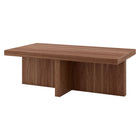 Hudson&Canal - Table basse rectangulaire Elna (44 po de largeur) - Noyer satiné-Le plateau de table a une capacité de poids de 50 lb