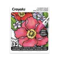 Crayola - Cahier à Colourier pour adultes de 32 p. - Fleurs à gogo-Conçu pour les adultes amateurs de Colouriage, ce cahier propose des illustrations détaillées de qualité et des motif fleuris et bohèmes décontractés