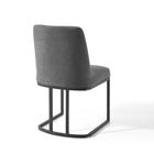 Modway - Amplify Base de traîneau Tissu rembourré Fauteuil d’appoint de salle à manger - Charbon noir-9
