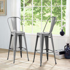Modway - Promenade Métal Tabouret de bar - Gunmetal-Un certain assemblage requis