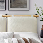 Modway - Anela Fixé au mur Chenille recouverte Tête de lit complète, Crème naturelle-Rubber Bar