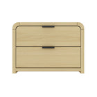 Manhattan Comfort - Table de nuit moderne Grace 28" - Chêne naturel et noir-Table de nuit moderne pour chambre et salon