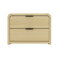 Manhattan Comfort - Table de nuit moderne Grace 28" - Chêne naturel et noir-Table de nuit moderne pour chambre et salon