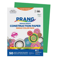 Prang - Papier construction, vert des fêtes, 9 po x 12 po, 50 feuilles-Papier de construction épais en bois de pâte mécanique