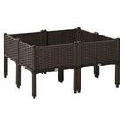 Outsunny - jardinière surélevée 4 pièces - 15,7 po L x 15,7 po l x 17,3 po H-Le matériau PP est durable et léger, il ne se détériore pas avec les intempéries 