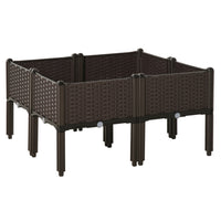 Outsunny - jardinière surélevée 4 pièces - 15,7 po L x 15,7 po l x 17,3 po H-Le matériau PP est durable et léger, il ne se détériore pas avec les intempéries 