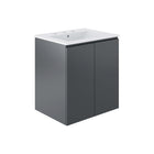 Modway - Bryn Support mural de 24" Vanette de salle de bain - Gris blanc-Vanité de salle de bain moderne