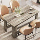 HOMCOM - Table à manger moderne 63 po avec effet bois - gris-Assemblage facile requis 
