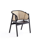 Manhattan Comfort - Versailles fauteuil d’appoint industry chic 23,62" - noir et cannage naturel-Chaise d’appoint en rotin moderne - chic de l’industrie, parfaite pour le salon et la salle à manger