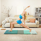 Soozier - Tapis De Gymnastique Pliant 6 pi Avec Poignées De Transport - Vert Mixte-Le design pliable avec poignée assure un rangement facile et une grande portabilité  