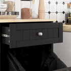 HOMCOM - meuble buffet bas à bascule pour poubelle 10 gallons avec bac caché et tiroir - noir-Idéal pour la cuisine, le couloir ou la buanderie 