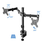 Rocelco – Support pour double moniteur DM2 et soulève-moniteur pour bureau assis/debout-Montage des moniteurs à la verticale ou à l'horizontale