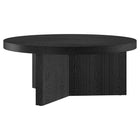 Hudson&Canal - Table basse ron Holm 91 cm (36 po) - Grain noir-Le plateau de table a une capacité de poids de 60 lb
