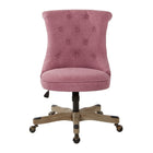 Chaise de bureau Hannah capitonnée, Orchidée-Sans accoudoirs