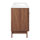 Modway - Render 48" Vanité de salle de bain à un seul lavabo - Blanc noyer-Tiroirs à extension complète
