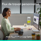 Logitech - Wave Keys Clavier ergonomique sans fil, repose-poignets rembourré - Graphite-Si les heures de travail vous plombent, prenez de la hauteur: pour une expérience confortable, associez votre clavier ergonomique Wave Keys à la souris ergonomique verticale Lift