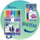 Staedtler - Feutres Triplus Broadliner – 1,0 mm – couleurs assorties – paquet de 10-Couleurs assorties