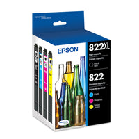 Epson - Cartouches d'encre T822 - Noir grande capacité/Couleur standard CMJ-Qualité photo supérieure à celle des photos de labo