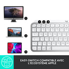 Logitech - MX Keys Mini pour Mac Clavier Minimaliste Sans Fil Eclairé - USB-C - Gris Pale-Illumination Intelligente : Le clavier sans fil aux touches rétroéclairées s'illuminent au moment où vos mains s'approchent, et s'ajuste automatiquement aux conditions changeantes d'éclairage
