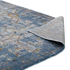 Modway - Minu Treillis floral vieilli Tapis 4 pi l x 6 pi L - Bleu, Gris, Jaune et Orange-Haute densité / Tissé à la machine