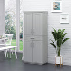 HOMCOM - Armoire de cuisine moderne avec étagères - gris-2 grandes armoires avec portes et un tiroir coulissant offrent un espace de rangement généreux 