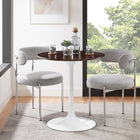 Modway - Lippa Rond de 28 po Bois Table à manger, Noyer cerisier blanc-Socle métallique résistant aux éclats