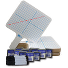 Flipside Products - Palettes graphiques rectangulaires effaçables à sec recto-verso avec stylos et gommes - Paquet de 12-Idéal pour la pratique de la représentation graphique
