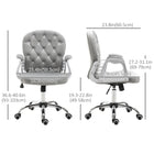 Vinsetto - Chaise de bureau à domicile réglable avec dossier capitonné à boutons-Siège pivotant à 360 degrés pour une mobilité aisée et une exécution optimale des tâches