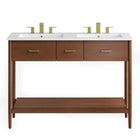 Modway - Zaire 48" Meuble de salle de bain à double lavabo - Blanc noyer-Assemblée requise