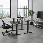 Bureau assis-debout de 48 po à hauteur réglable Work Zone Serrano - Noir-Points d’arrêt flexible rapide et facile, de la position la plus basse à la plus haute (29,7 po à 47,5 po)
