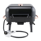 Kenmore - Barbecue de table rétro à 2 brûleurs - noir/cuivré-Boîtier de combustion de 18 po x 15 po.