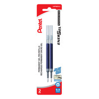Pentel - Recharge pour Energel Permanent Stylo à Encre Gel - 0,5 mm - Bleue - Paquet de 2-Pointe 0,5mm