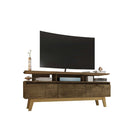 Manhattan Comfort - Meuble TV Yonkers 62,99 po style Mid-Century Modern - Brun Rustique-Assemblage à domicile requis Tout le matériel inclus