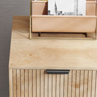 HOMCOM - Buffet de rangement 30,7 po L avec portes et étagère réglable - chêne-Assemblage requis 