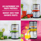 As Seen on TV - Hurricane Juicer Presse-agrumes rechargeable sans fil - Argent/Noir-La batterie du presse-agrumes de 45 W est conçue pour supporter jusqu'à 500 cycles de charge et de décharge complets et extraire jusqu'à 220 ml de jus en un seul cycle d'extraction
