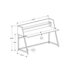 Monarch Specialties - 7543 Bureau 48 po L - Naturel/Metal Blanc-Dimensions du produit: 47,25 pouces L x 23,75 pouces L x 39,25 pouces H