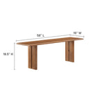Modway - Amistad 58" Bois Banc - Noyer-Construction en bois massif de manguier