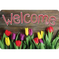 Ashley Productions - The Original Fun Mat - Tapis de Bienvenue - 15 -5" x 23 -5" - Bienvenue Tulipes-Mesure et design : Le tapis de bienvenue Tulipes mesure 15,5 po x 23,5 po.