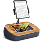 ShoppingAll - Coussin Support Réglable Pour Tablette Avec Bol À Collations - Gris-Compatibilité Universelle - Compatible avec les Kindles de 4,7" à 13", les iPads, les tablettes, les téléphones intelligents et même les ordinateurs portables jusqu’à 14", idéal pour la lecture, l’étude ou le visionnement.
