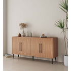 Manhattan Comfort - Jodie 64,6 po Buffet Moderne d’Inspiration Mid-Century - Érable-Recommandé pour un téléviseur jusqu'à 60 pouces
