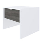 Nexera - Table de nuit Axel, 1 tiroir, Blanc et Gris écorce-Poignée de métal dissimulée préservant à la fois le design épuré et fonctionnel du meuble