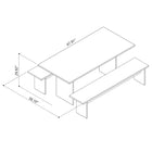 Manhattan Comfort - Ensemble de salle à manger moderne Nomad 172,5 cm - Noir - Ensemble de 3-Capacité d'accueil pour 6 personnes