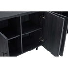 Manhattan Comfort - Jodie 164 cm Buffet Moderne d’Inspiration Mid-Century - Gris Charbon-4 portes à fermeture douce avec design nervuré